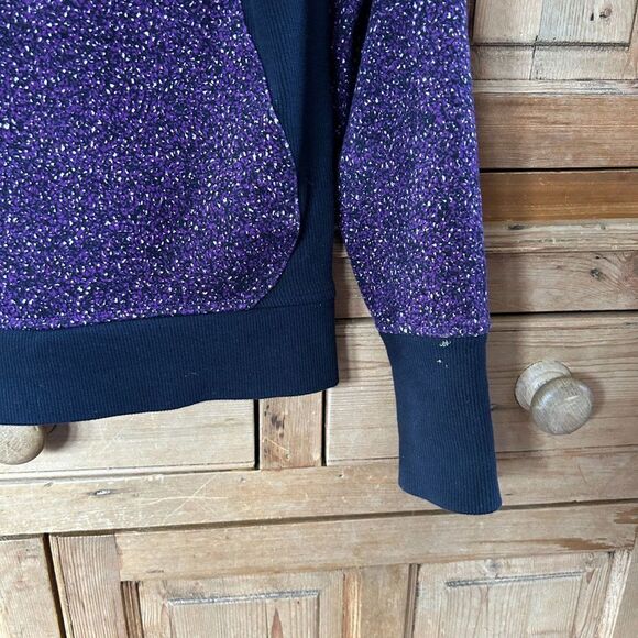 Lululemon 6 Black Purple Hoodie Full Zip Scooba Hood Pockets Speckled - Picture 10 of 13